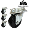 Plate Type Black Rubber Caster (4 pieces)