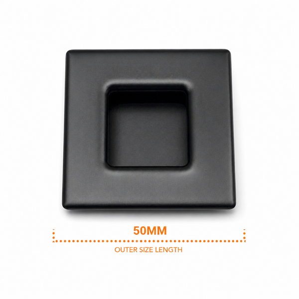 1411 Square Black Flush Pull