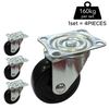 Plate Type Black Rubber Caster (4 pieces)