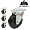 Plate Type Black Rubber Caster (4 pieces)