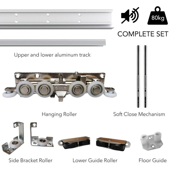 Soft Close Invisible Roller & Track Set