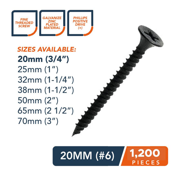 Gypsum Black Screw for Wood (Small Box)