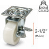 Plate Type With Brake White Nylon Caster