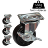 Plate Type With Brake Black Rubber Caster
