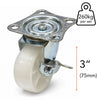 Plate Type With Brake White Nylon Caster