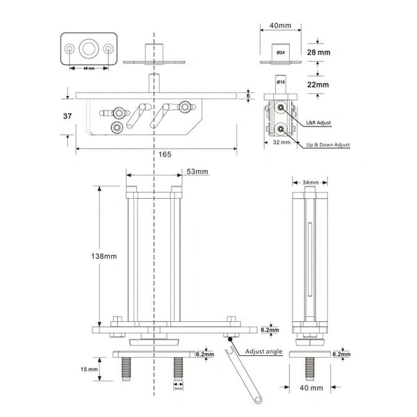 Pivot Hinge with Hold Open (300kg)