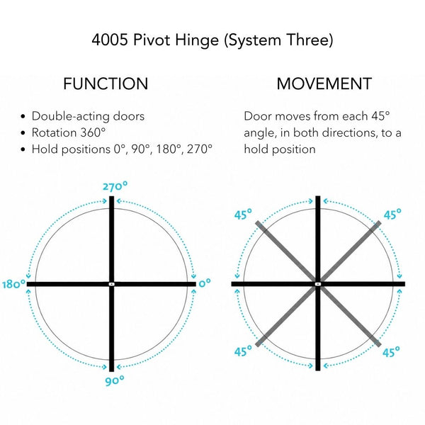 Pivot Hinge with Hold Open (300kg)