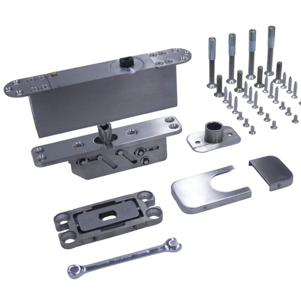 Pivot Hinge with Adjustable Closing Speed & Hold Open (200kg)