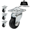 Plate Type Black Rubber Caster (4 pieces)