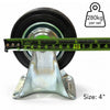 Fixed Rigid Type With Hood Black Rubber Caster (4 pieces)
