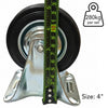Fixed Rigid Type With Hood Black Rubber Caster (4 pieces)