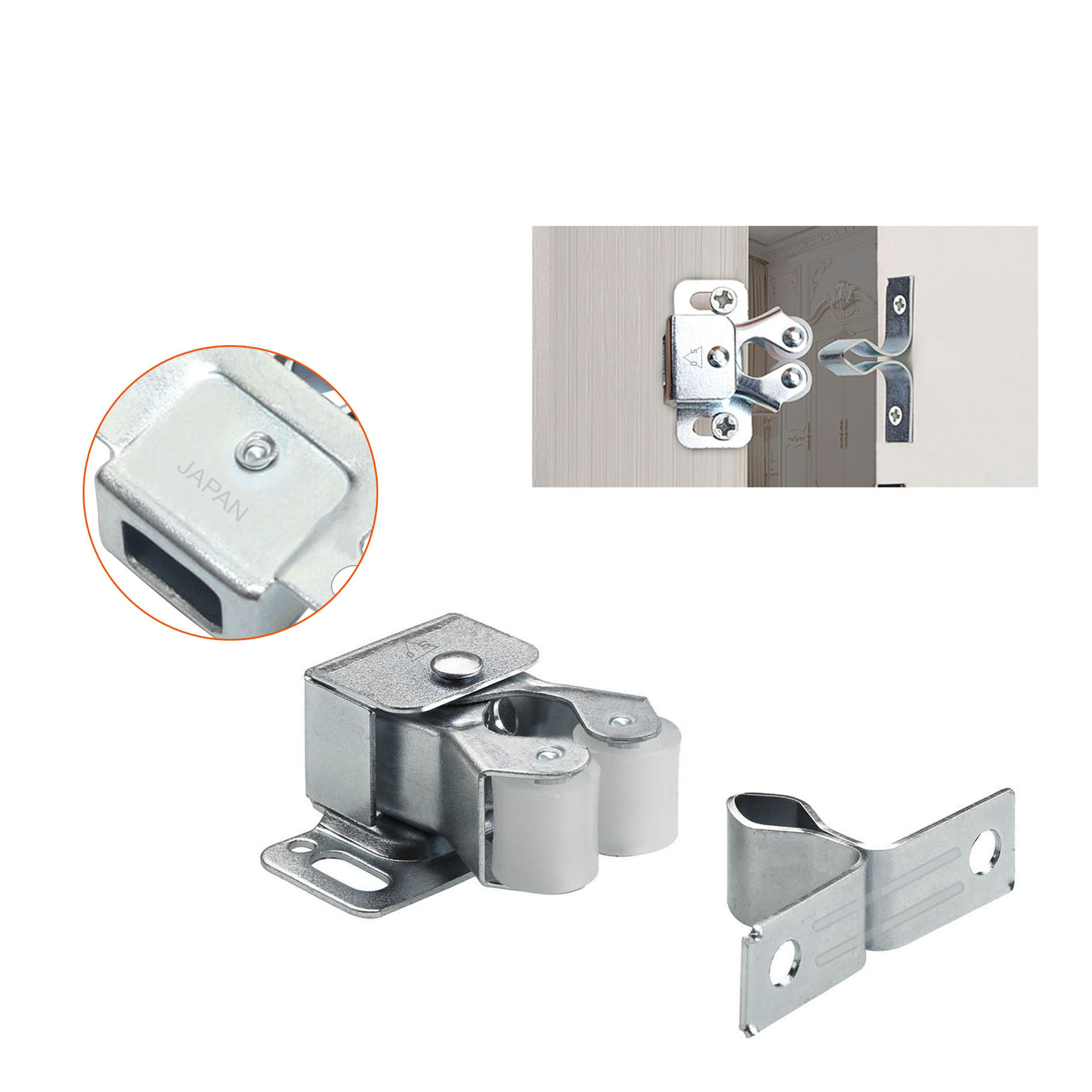 Door Catch Uxcell 40mm Double Ball Tension Roller Catch Latch, Solid ...