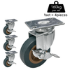 Plate Type With Brake Gray Rubber Caster