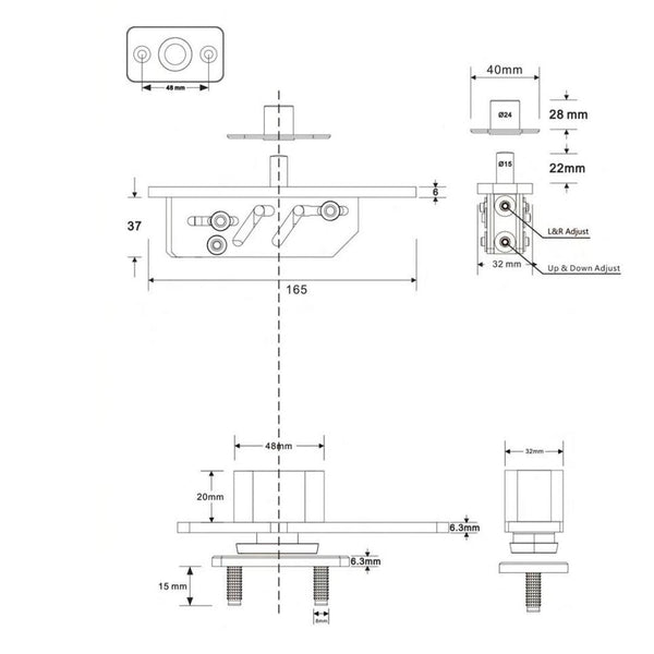 360º Free Swinging Pivot Hinge (500kg)