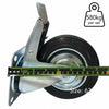 Plate Type With Hood and Double Brake Black Rubber Caster (4 pieces)