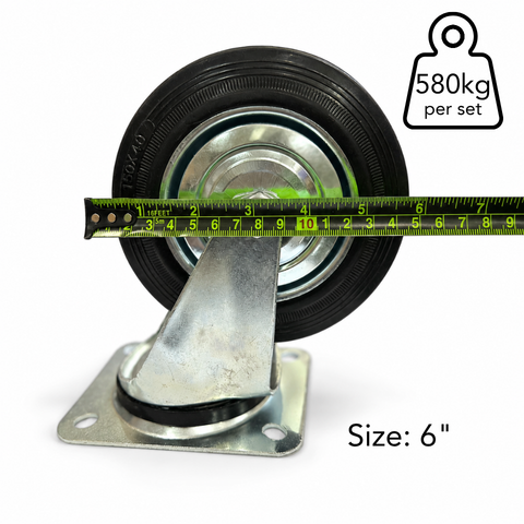Plate Type With Hood Black Rubber Caster
