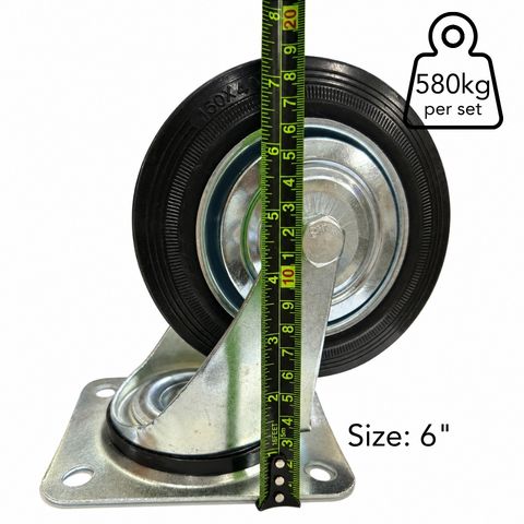 Plate Type With Hood Black Rubber Caster