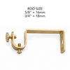 Single Brass Plated Curtain Bracket
