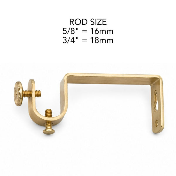 Single Brass Plated Curtain Bracket