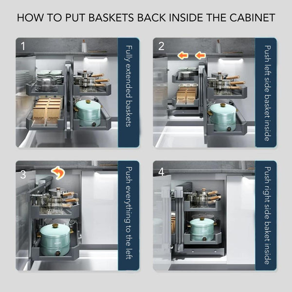 Magic Corner Basket for Kitchen Cabinet