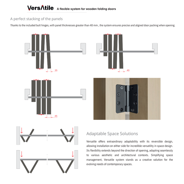 Terno Versatile Folding Door System – Up to 160 kg