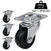 Plate Type Black Rubber Caster (4 pieces)