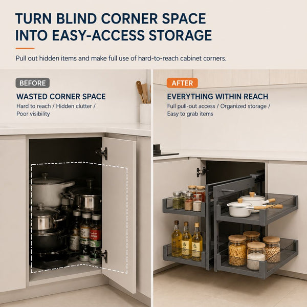 Magic Corner Basket for Kitchen Cabinet