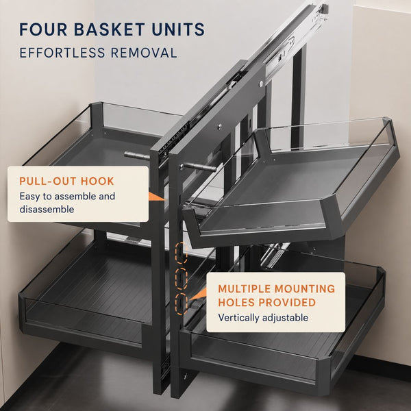 Magic Corner Basket for Kitchen Cabinet