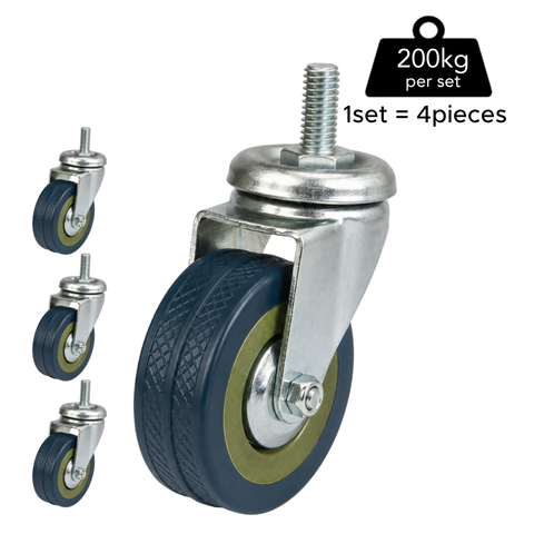 Screw Type Gray Rubber Caster 2inches and 3 inches