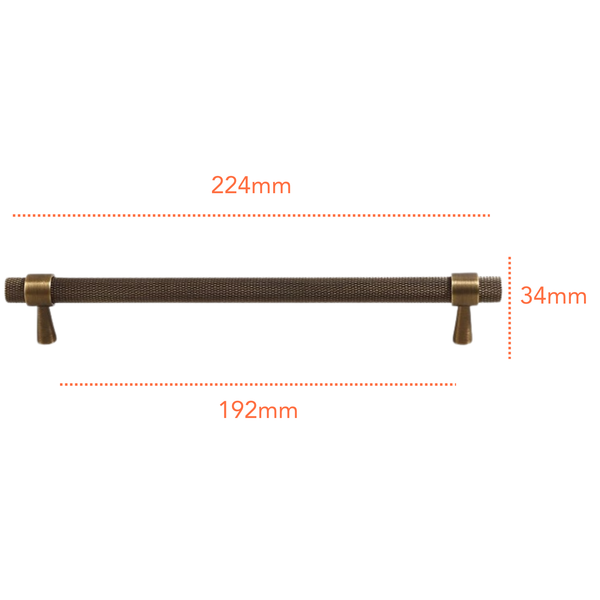 AB205 Antique Solid Brass Handle (PREORDER)