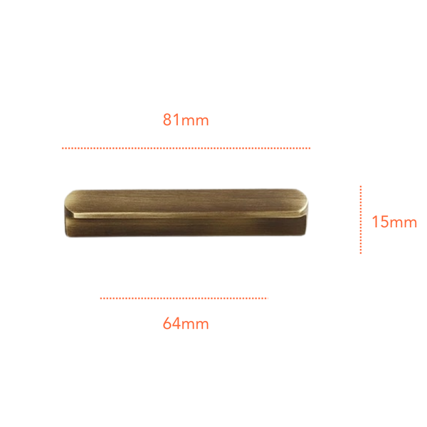 AB280 Solid Antique Brass Handle (PREORDER)