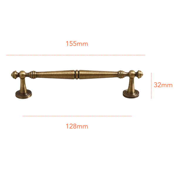 AB881 Antique Solid Brass Handle (PREORDER)
