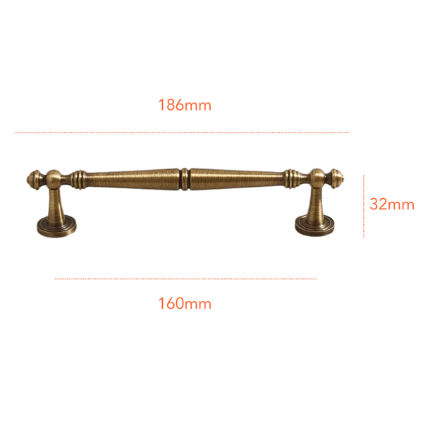 AB881 Antique Solid Brass Handle (PREORDER)