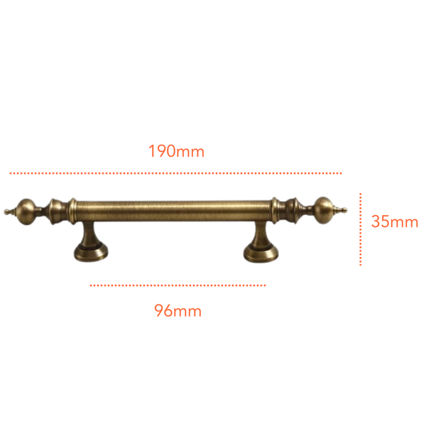 AB9100 Antique Solid Brass Handle (PREORDER)
