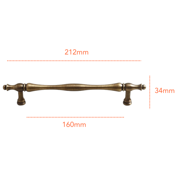 AB971 Antique Solid Brass Handle (PREORDER)