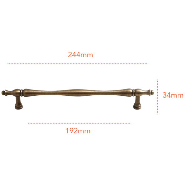 AB971 Antique Solid Brass Handle (PREORDER)