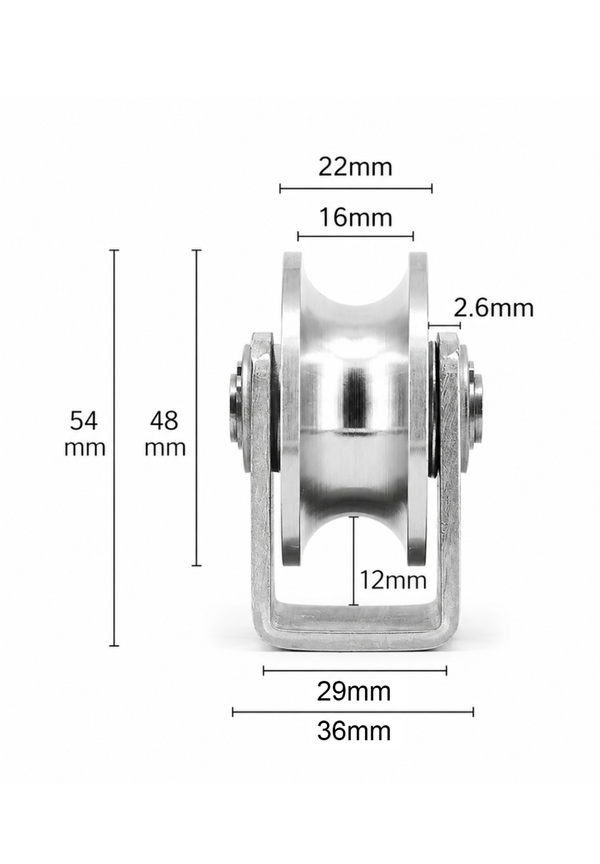 Stainless 304 48mm U-Groove Roller