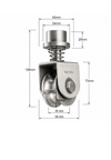 Stainless 304 58mm Rotating Swivel U-Groove Roller
