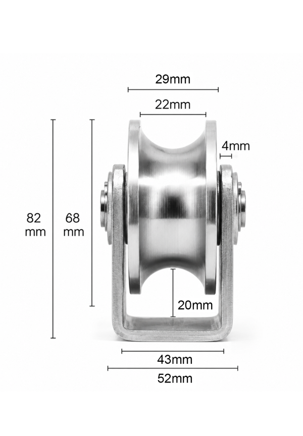 Stainless 304 68mm U-Groove Roller