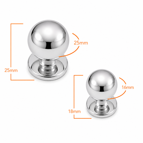 714 Plain Chrome Knob Handle