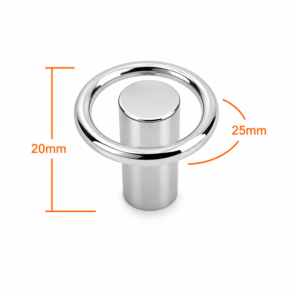 836 Plain Chrome Knob Handle