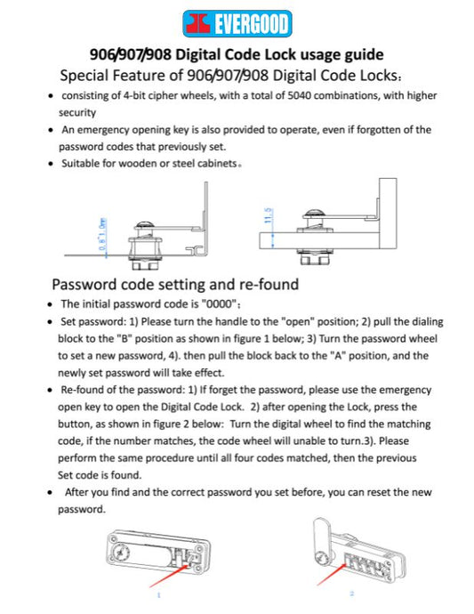 Evergood Digital Combination Password Lock for Sale Philippines