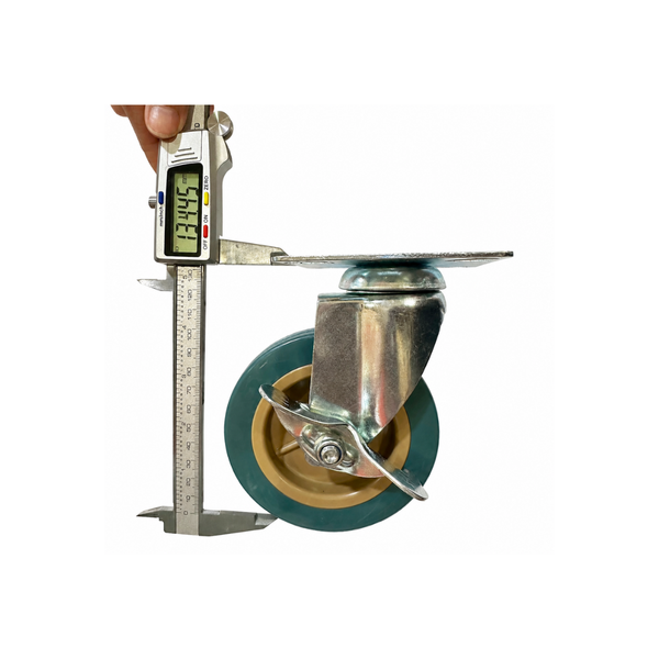 Plate Type With Brake Gray Rubber Caster