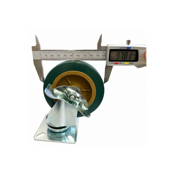 Plate Type With Brake Gray Rubber Caster