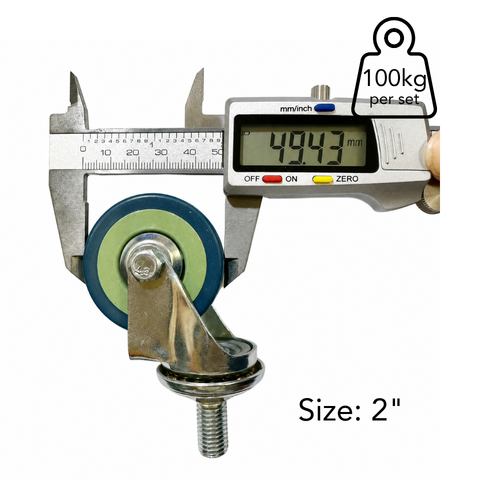 Screw Type Gray Rubber Caster 2inches and 3 inches