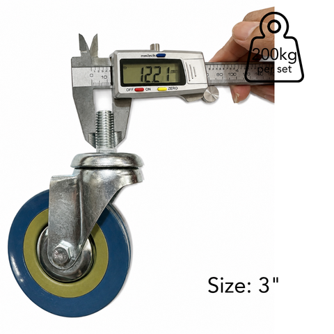 Screw Type Gray Rubber Caster 2inches and 3 inches