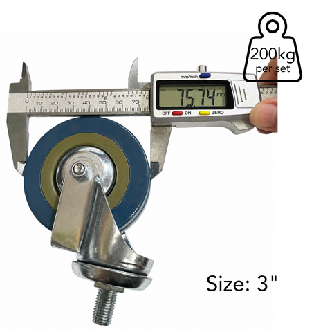 Screw Type Gray Rubber Caster 2inches and 3 inches