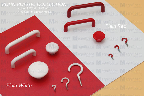 1229 Plain White Plastic Pull Handle