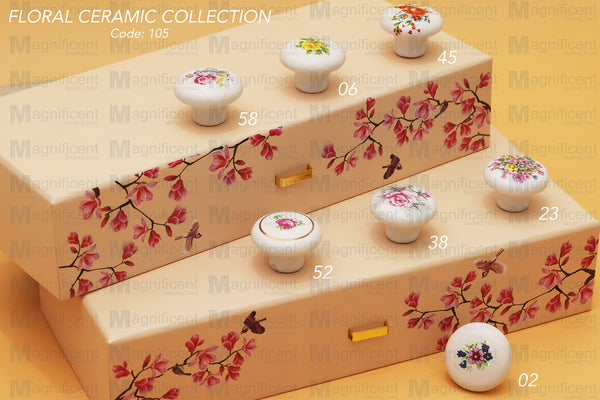 105.45 Ceramic Flower Knob