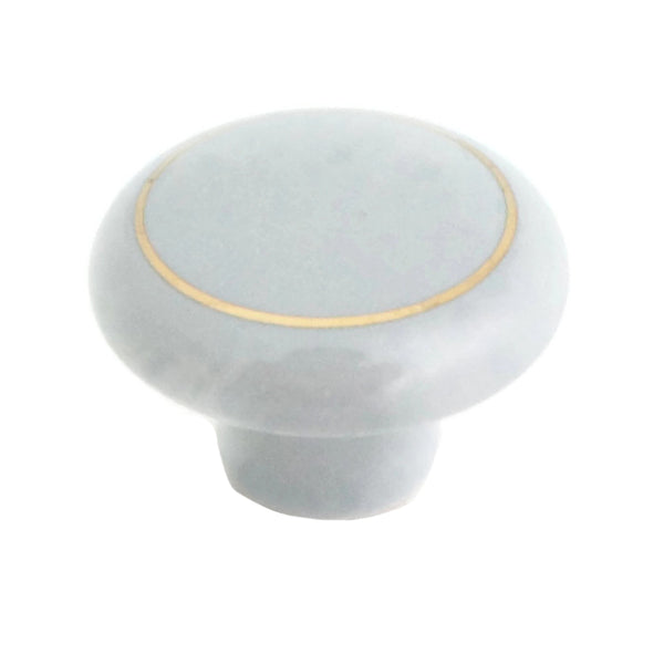104 Gray Ceramic Knob with Golden Ring - Magnificent Marketing (DIY Builders Hardware)